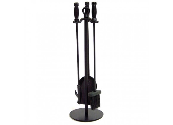 Mr. Bar-B-Q UniFlame® 4 Piece Black Wrought Iron Fireset
