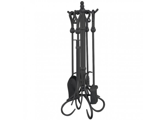 Mr. Bar-B-Q UniFlame® 5 Piece Olde World Iron Fireset with Heavy Crook Handles