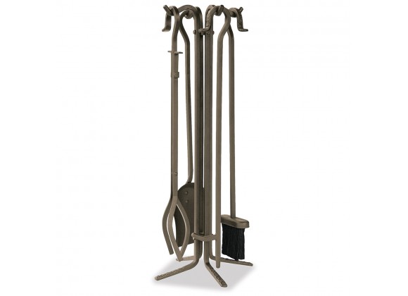 Mr. Bar-B-Q UniFlame® 5 Piece Bronze Finish Fireset with Crook Handles