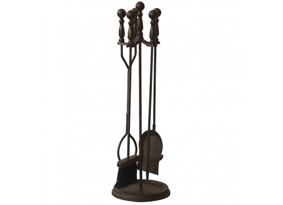 Mr. Bar-B-Q UniFlame® 5 Piece Bronze Finish Fireset with Ball Handles