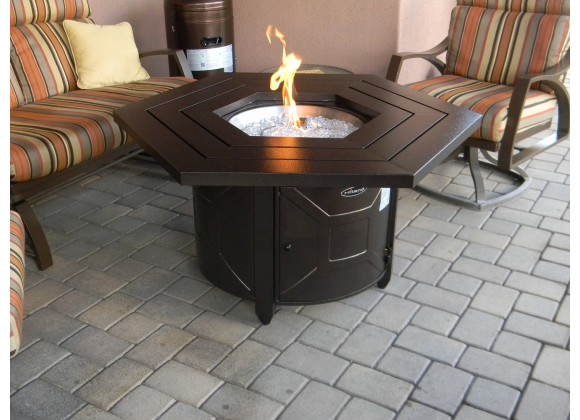 AZ Patio Heaters Hammered Bronze Hexagon Fire Pit - Lifestyle
