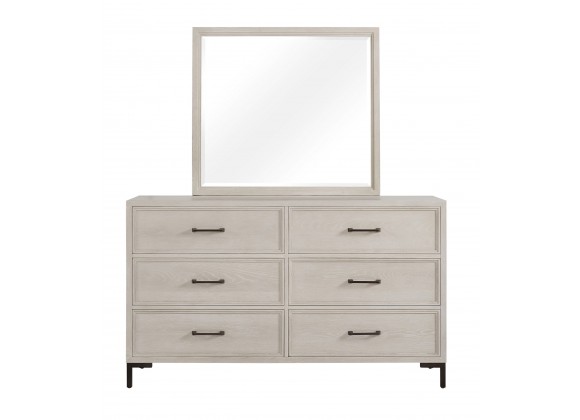 Alpine Furniture Bradley Mirror in Antique White - Front Angle