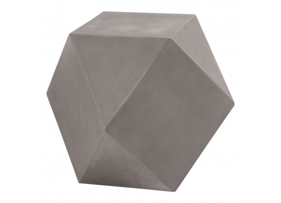 Essentials For Living Facet Accent Table in Slate Gray Concrete - Angled
