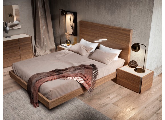 J&M Furniture Faro Walnut Platform Bedroom Collection