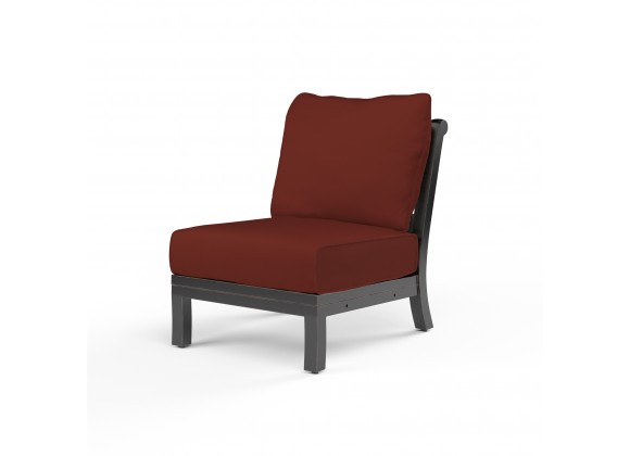 Monterey Armless Club in Canvas Henna w/ Self Welt - Front Side Angle