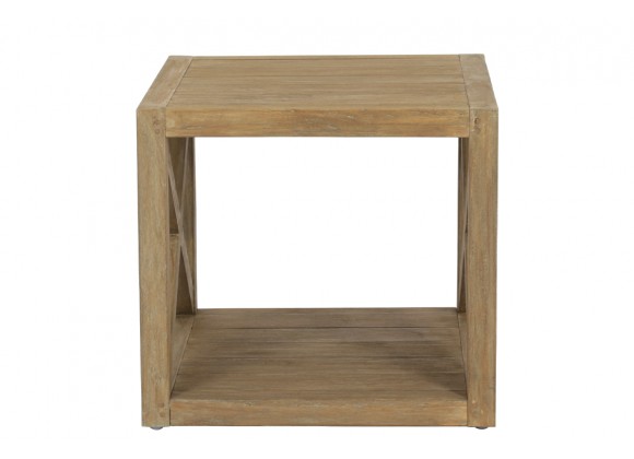 Sunset West X End Table in Coastal Teak - Front Angle