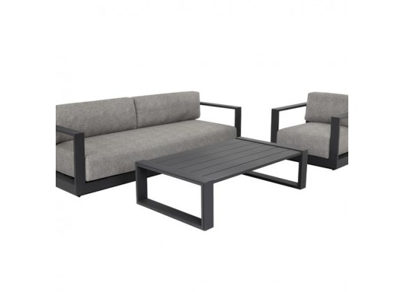 Sunpan Tavira Armchair Charcoal-Lanikai Salt and Pepper - Lifestyle