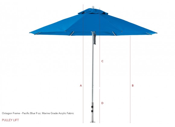 6 1/2' Square Four Panel Fiberglass Market Umbrella 