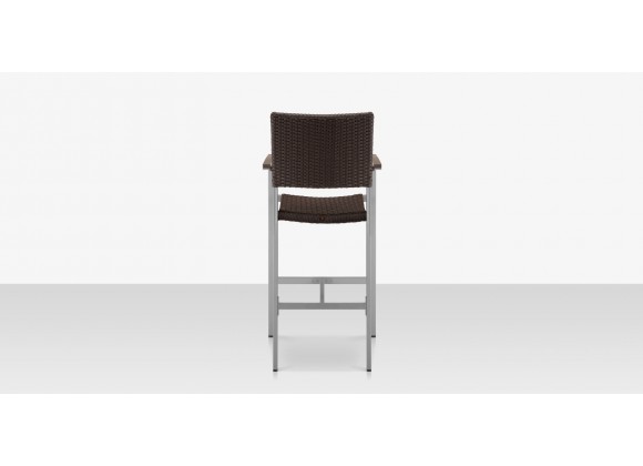 Source Furniture Fiji Wicker Bar Arm Chair Espresso Back