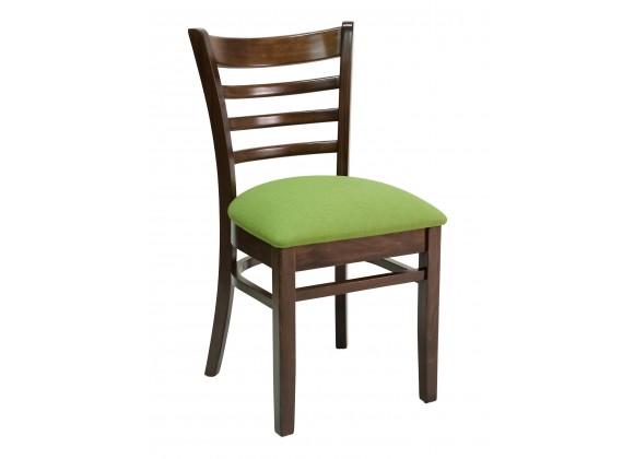 European Beechwood Wood Dining Chair - FLS-05S - Front with Green Cushion