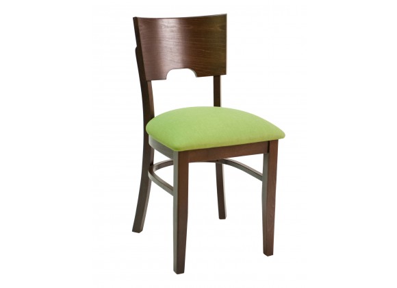 European Beechwood Wood Dining Chair - FLS-11S - With Green Cushion