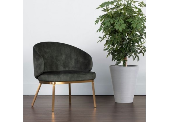 Sunpan Echo Lounge Chair in Gold-Nono Dark Green - Lifestyle