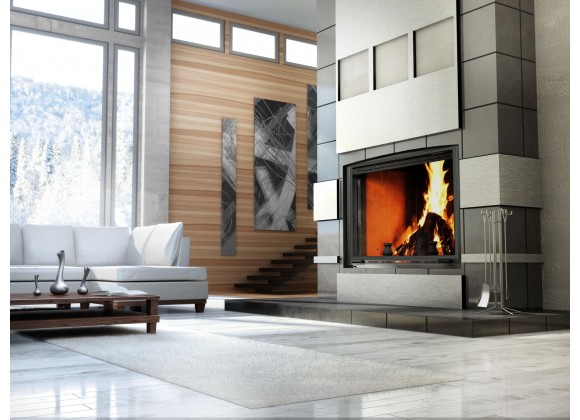 Valcourt Fireplace Frontenac Wood Burning Fireplace with Chimney - Lifestyle