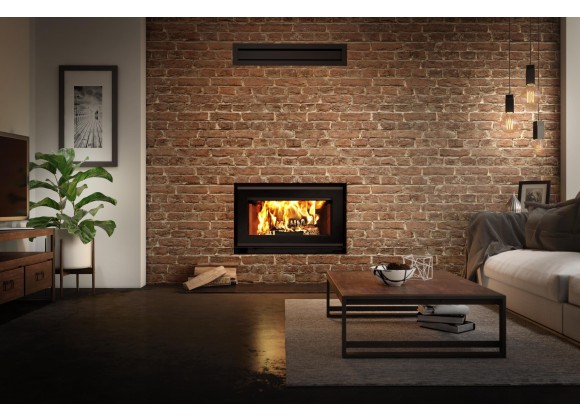 Valcourt Fireplace Mundo II Wood Burning Fireplace with Chimney - Lifestyle 
