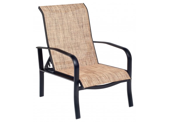 Woodard Fremont Sling Adjustable Lounge Chair - Angled