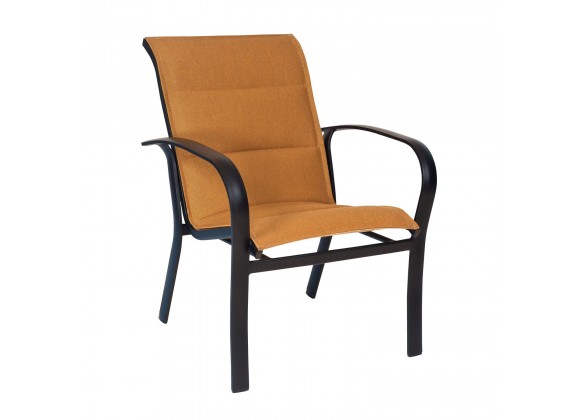 Woodard Fremont Padded Sling Dining Armchair - Stackable - Angled