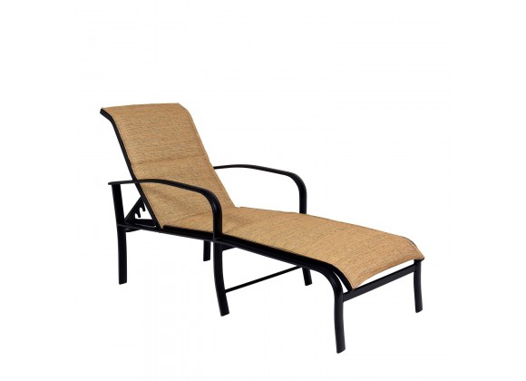 Woodard Fremont Padded Sling Adjustable Chaise Lounge