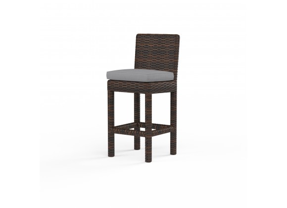 Montecito Counter Stool in Canvas Granite w/ Self Welt - Front Side Angle