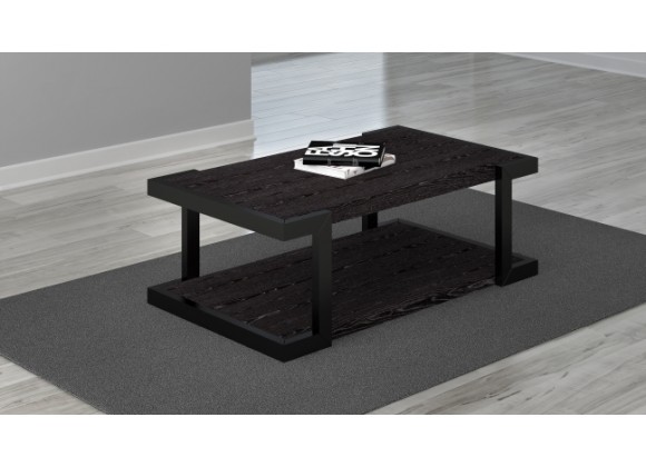 48" Art Deco Coffee Table with Italian engineered Veneers and High Gloss Black Lacquer Solid wood Frame