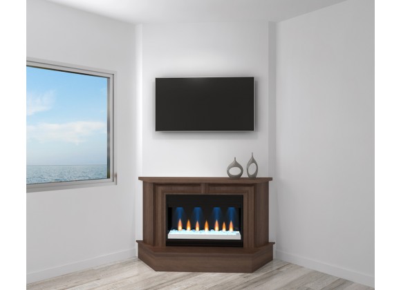 Furnitech Transitional Electric 67" Fireplace Mantel in Brazilian Cherry with a Cognac Finish - LIfestyle 1