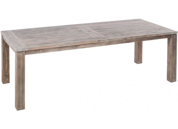 Alfresco Home Malvern 71" Rectangular Wood Dining Table w/ Umbrella Hole - Front Side Angle