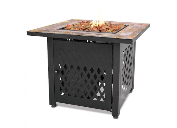 Mr. Bar-B-Q Endless Summer® LP Gas Outdoor Fire Pit with 30-in Slate Tile Mantel