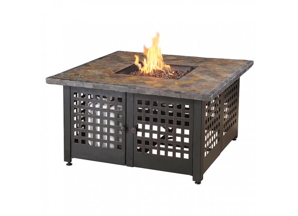 Lp Gas Outdoor Fire Pit With Slate, Lp Gas Outdoor Fire Pit With Aluminum Mantels