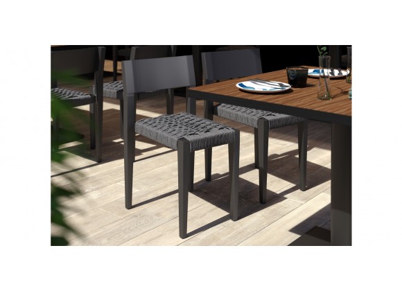 Source Furniture Belmont Dining Side Rope Chair Black