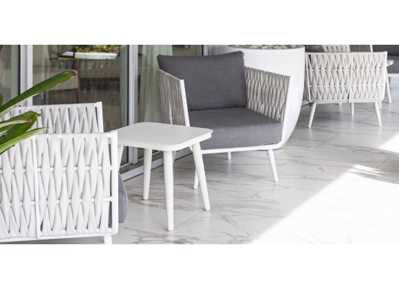 Source Furniture Aria 20" Square Aluminum Frame End Table