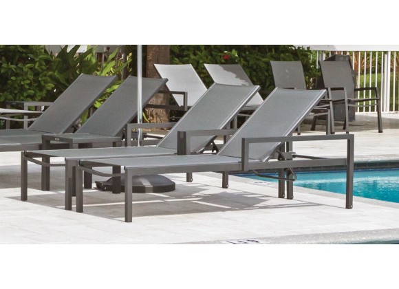 Source Furniture Fusion Aluminum Sling Chaise Lounge with Arms