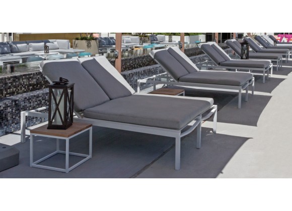 Source Furniture Fusion Aluminum Sling Double Armless Chaise Lounge