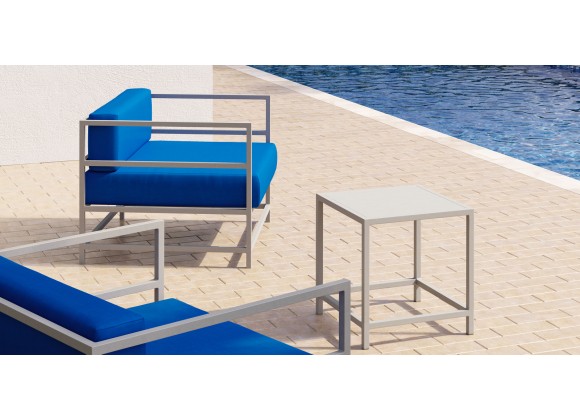 Source Furniture Delano Aluminum 18'' Wide Square End Table