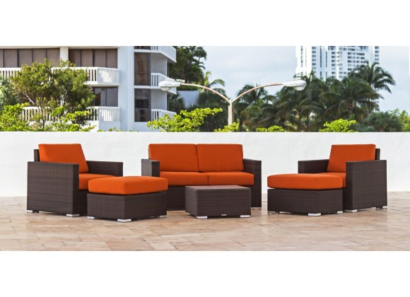 Source Furniture Lucaya Ottoman With Standard Cushion Espresso