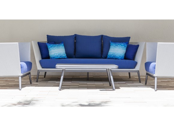 Source Outdoor Furniture Cosmo Aluminum 41''W x 24''D Rectangular Coffee Table