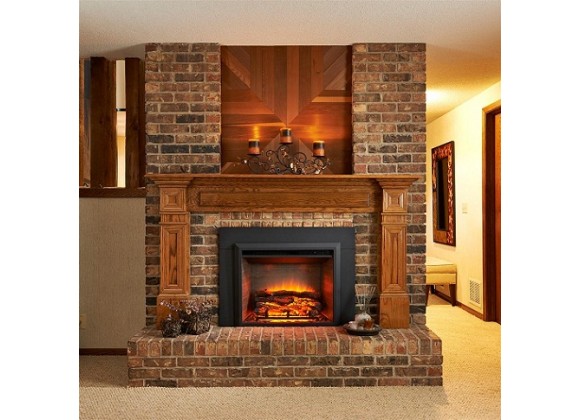 Outdoor Greatroom Company Gallery Electric LED Built In Fireplace - Lifestyle