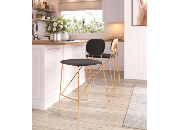 Georges Counter Stool Gray & Gold - Lifestyle