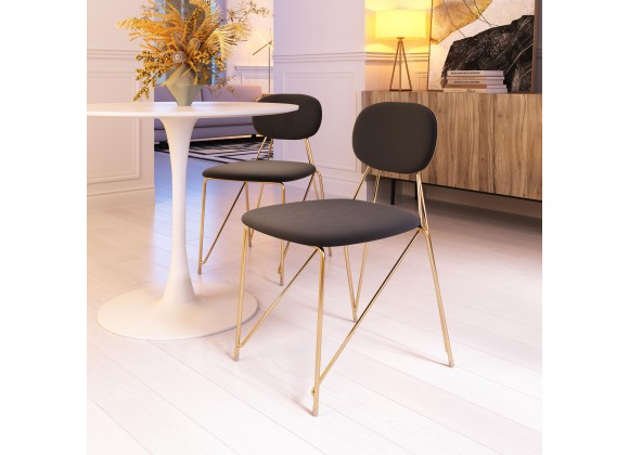 Georges Dining Chair in Gray & Gold-Lifestyle 1