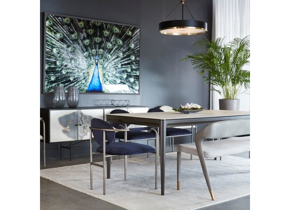 Sunpan Madura Banquette Belfast Heather Grey-Bravo Metal - Lifestyle