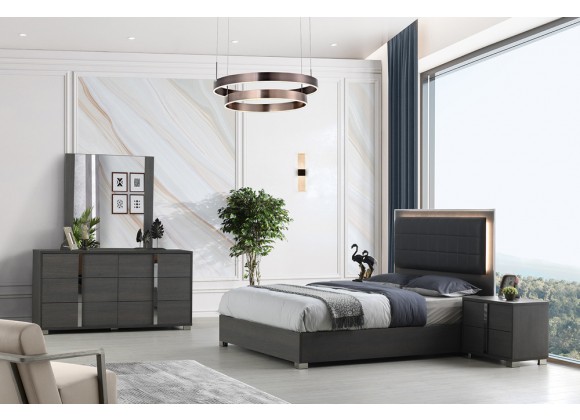 J&M Furniture Giulia Bedroom Collection Matte Gray