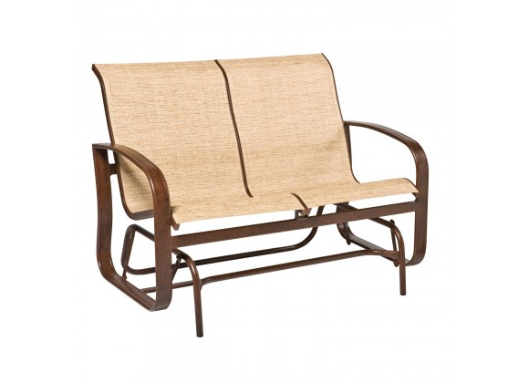 Woodard Cayman Isle Sling Gliding Love Seat - Angled