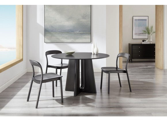Greenington Luna 48” Round Table In Caviar - Lifestyle 6