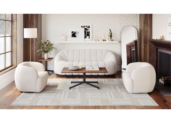 Govan Swivel Chair in Ivory- Lifestyle 1