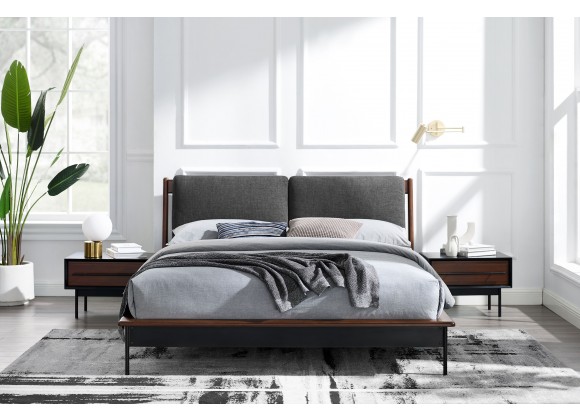 Greenington Park Avenue King Platform Bed with Fabric - Ruby - Front Lifestyle