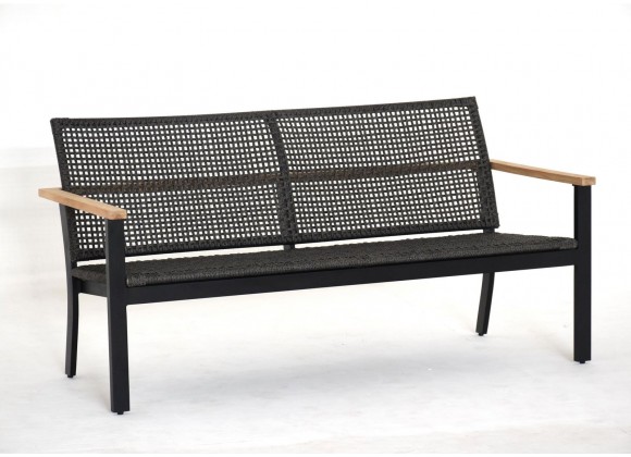 Royal Teak Naples Sofa Charcoal Aluminum and Rope D