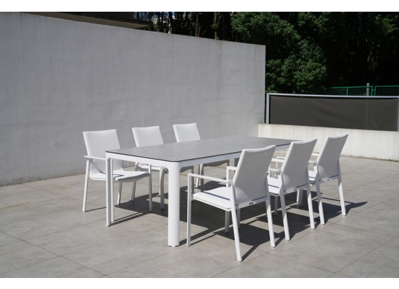 Bellini Home and Garden Versailles 7pc Dining Set In White Finish 