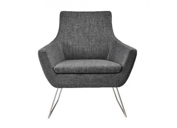 Kendrick Chair Charcoal Grey Fabric - Front