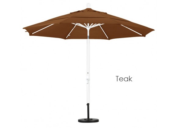 California Umbrella 11' Aluminum Market Umbrella Collar Tilt Matted White - Olefin