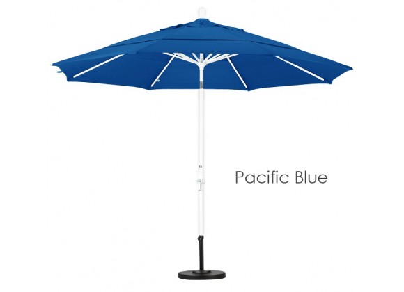 California Umbrella 11' Aluminum Market Umbrella Collar Tilt DV Matted White - Sunbrella