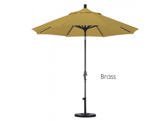 California Umbrella 9' Aluminum Market Umbrella Collar Tilt - Matted Black - Sunbrella