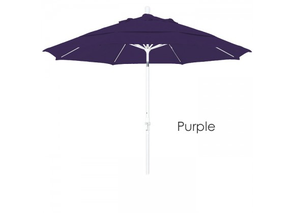 California Umbrella 11' Fiberglass Market Umbrella Collar Tilt DV Matted White - Pacifica